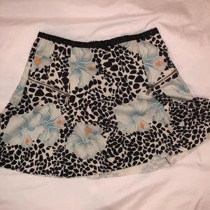 Vintage Floral blue and black skater skirt!